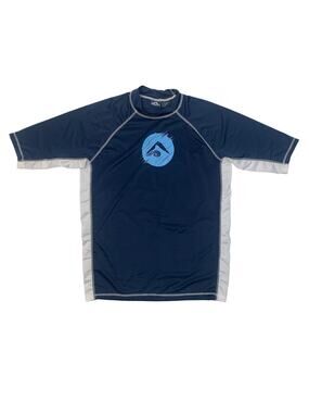 Kanu Surf Rashguard Mens L Navy Surf Mercury UPF 50+ Short Sleeve Water Shirt